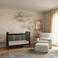 M21797TGH,Crawford Chair and a Half Pillowback Swivel Glider in Tan Gingham