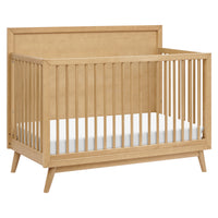 M15901HY,Palma Mid-Century 4-in-1 Convertible Crib w/ Toddler Bed Conversion in Honey