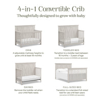 B14501WDF,Emory Farmhouse 4-in-1 Convertible Crib in White Driftwood