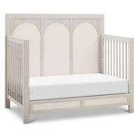 M24801WDFPEW,Eloise 4-in-1 Convertible Crib in White Driftwood and Performance Pearl Eco-Weave