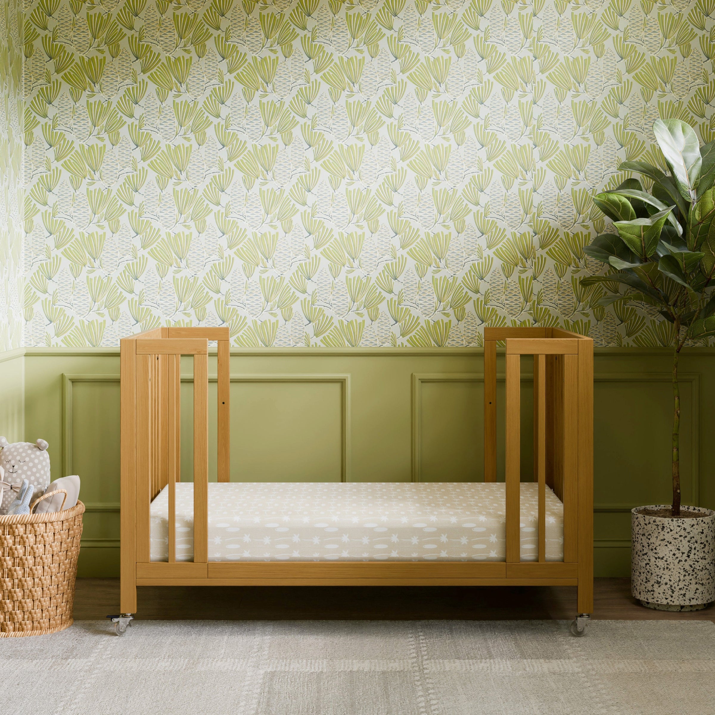 M30880HY,Rolli 9-in-1 Convertible All-Stages?? Crib w/ Bassinet & Toddler Bed Kits in Honey