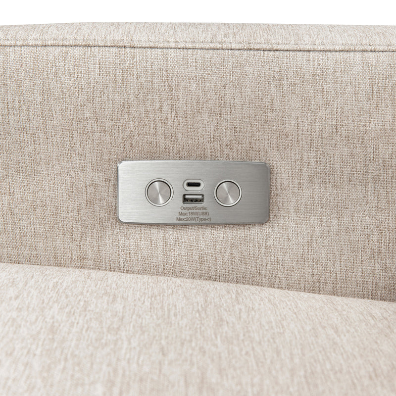 M23085PBEW,Sigi Glider Recliner w/ Electronic Control and USB in Performance Beach Eco-Weave