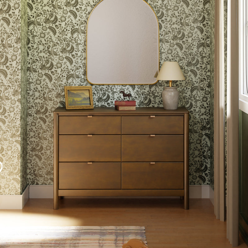 M25616NL,Bondi 6-Drawer Assembled Dresser in Natural Walnut
