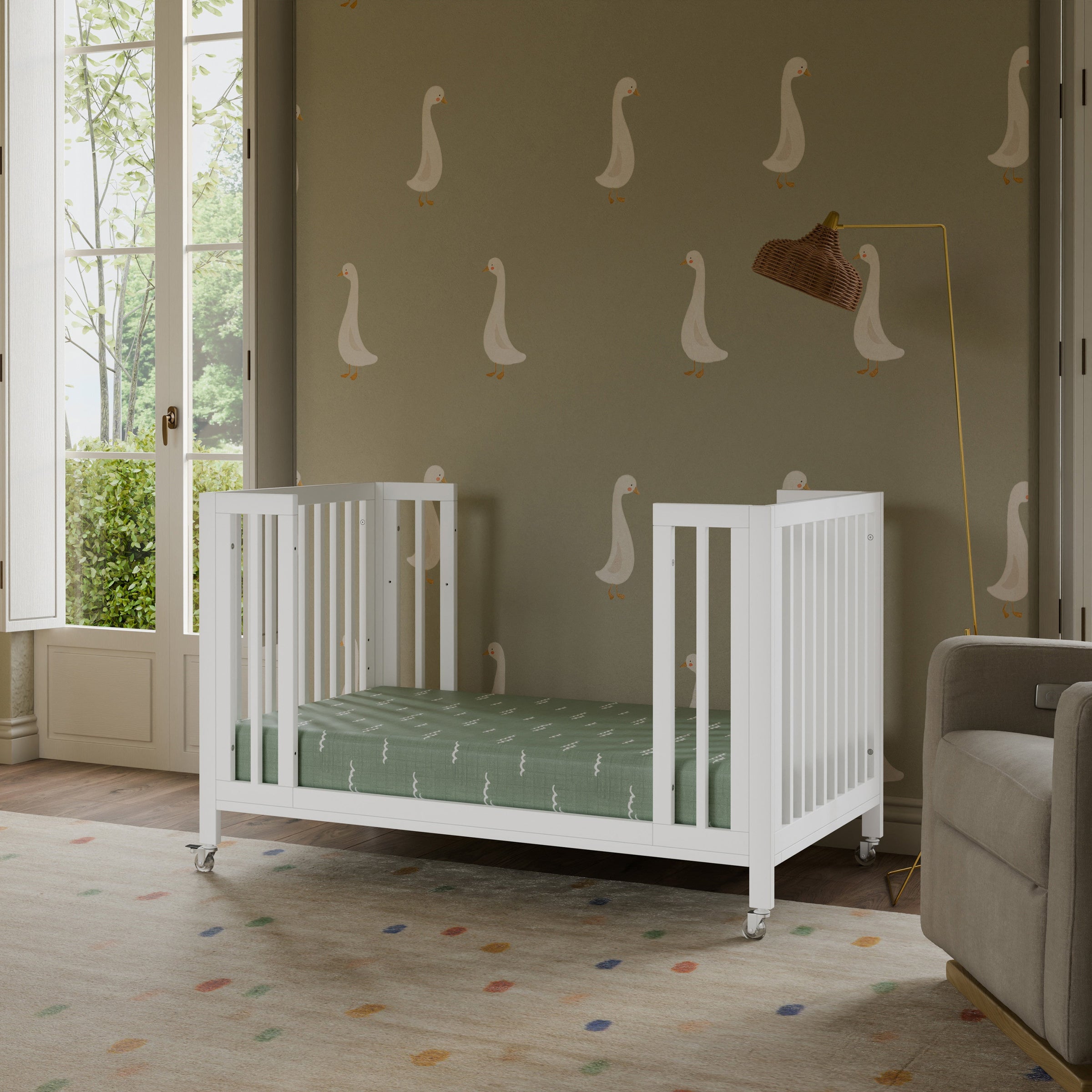 M30880W,Rolli 9-in-1 Convertible All-Stages?? Crib w/ Bassinet & Toddler Bed Kits in White