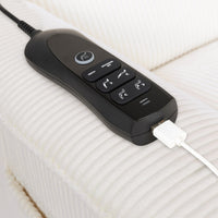 B17183YC,Willa Deluxe Power Glider Recliner w/Heat&Massage in Ivory Corduroy