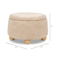 M30985CSGHF,Tuffet Storage Ottoman in Chai Shearling w/Honey Ball Feet