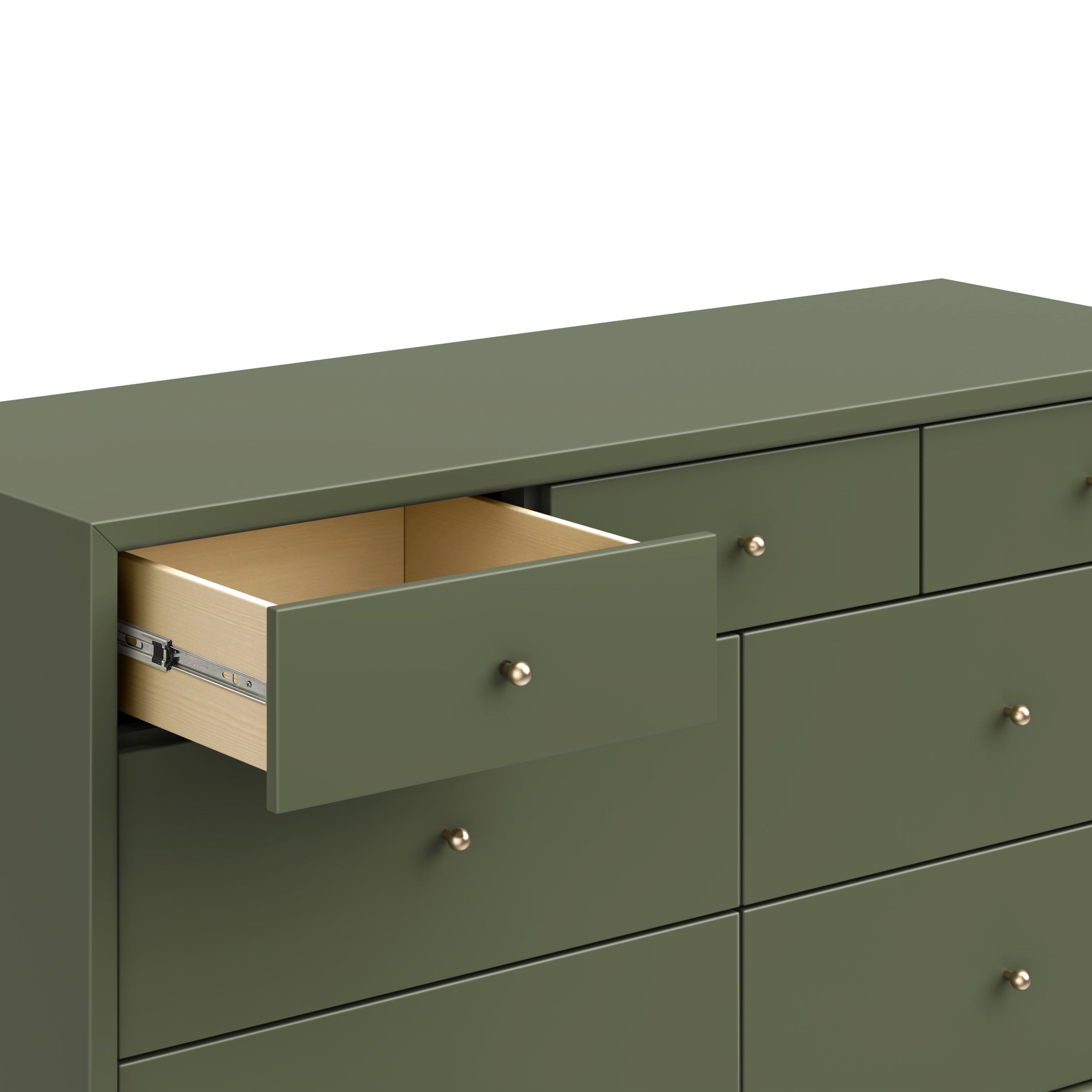 M15916OL,Palma 7-Drawer Double Dresser  Assembled in Olive
