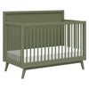 M15901OL,Palma Mid-Century 4-in-1 Convertible Crib w/Toddler Bed Conversion in Olive