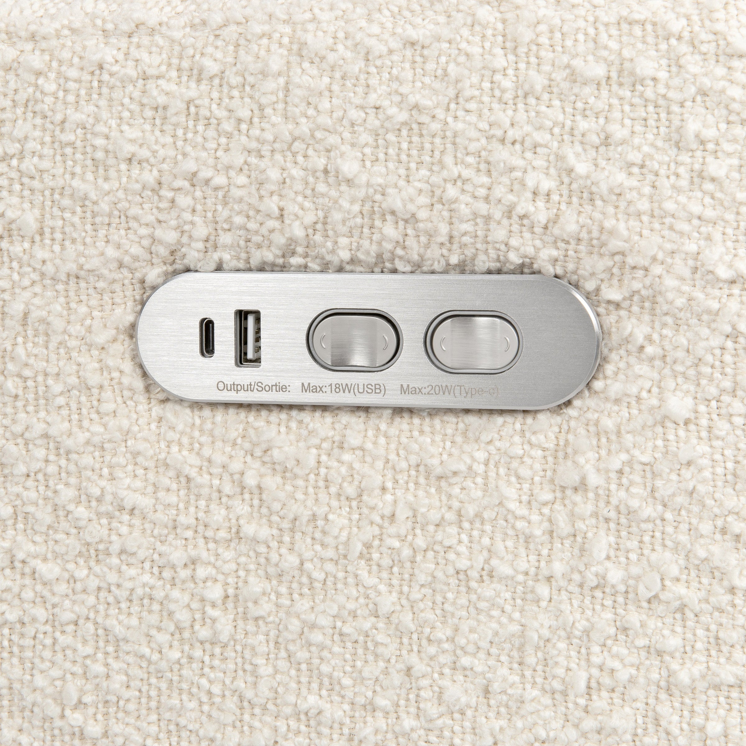 M11286PWB,Kiwi Plus Power Glider Recliner w/ Power Headrest in Performance Ivory Boucle