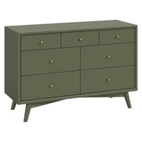 M15916OL,Palma 7-Drawer Double Dresser  Assembled in Olive