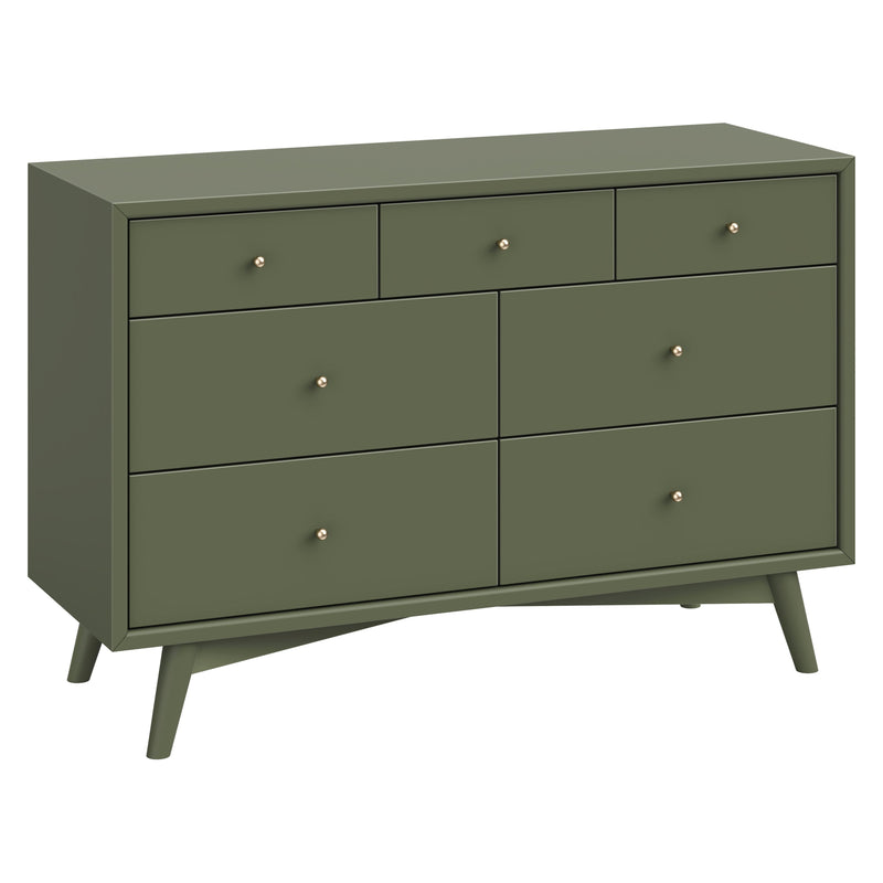 M15916OL,Palma 7-Drawer Double Dresser  Assembled in Olive