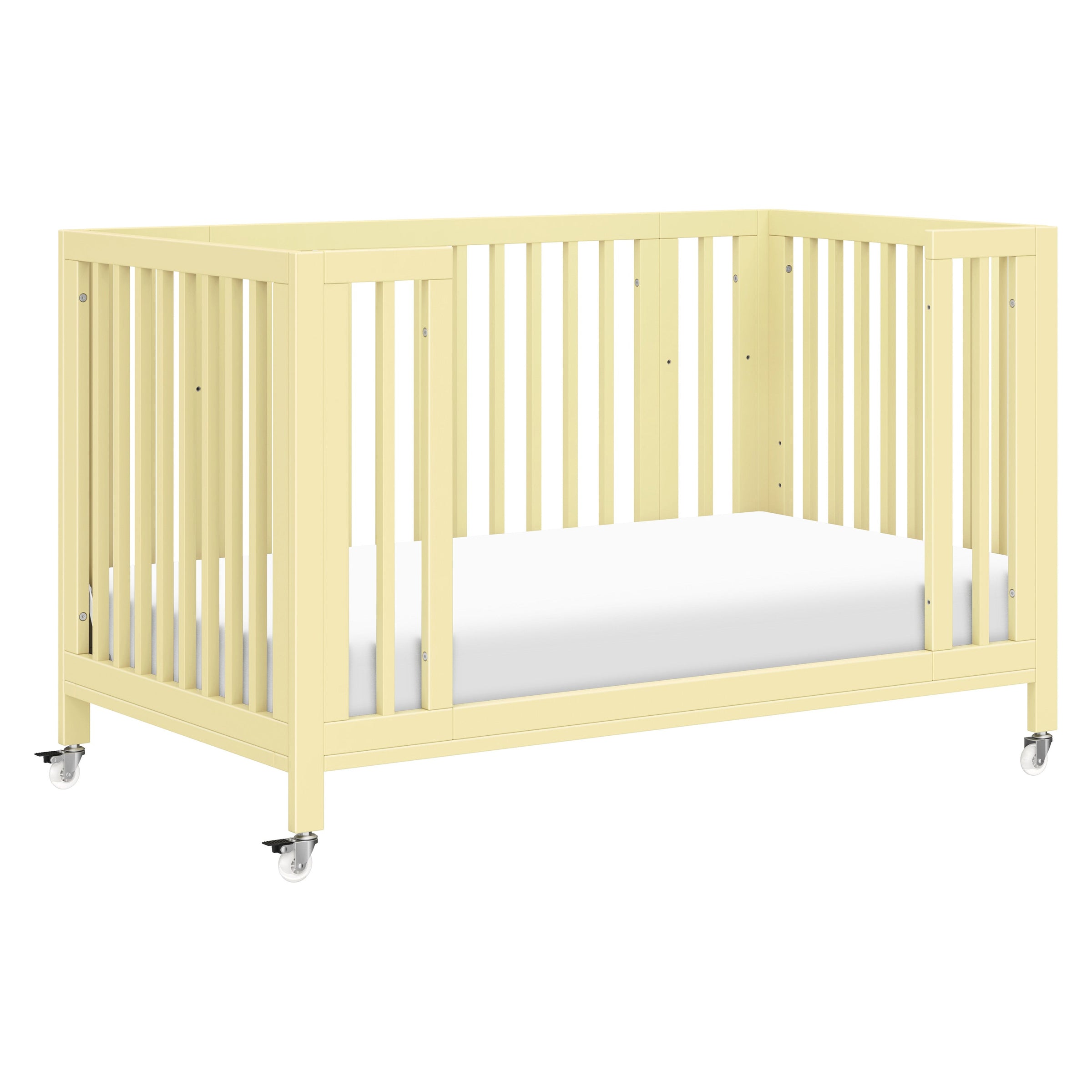 M30880PY,Rolli 9-in-1 Convertible All-Stages?? Crib w/ Bassinet & Toddler Bed Kits in Pale Yellow