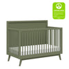 M15901OL,Palma Mid-Century 4-in-1 Convertible Crib w/Toddler Bed Conversion in Olive