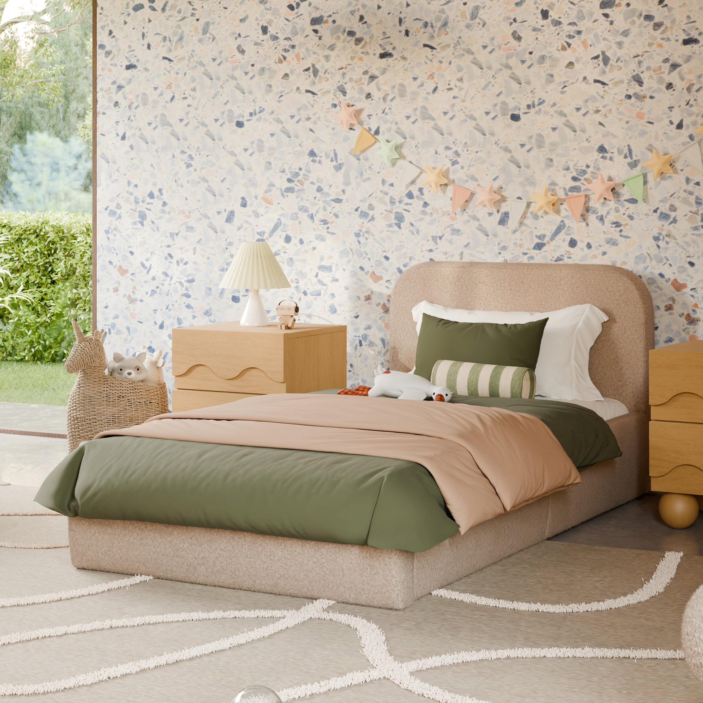 M31269CSG,Nara Twin Bed in Chai Shearling