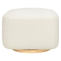 M26385CMSGLB,Kiwi Gliding Ottoman in Cream Shearling with Light Wood Base
