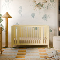 M30880PY,Rolli 9-in-1 Convertible All-Stages?? Crib w/ Bassinet & Toddler Bed Kits in Pale Yellow
