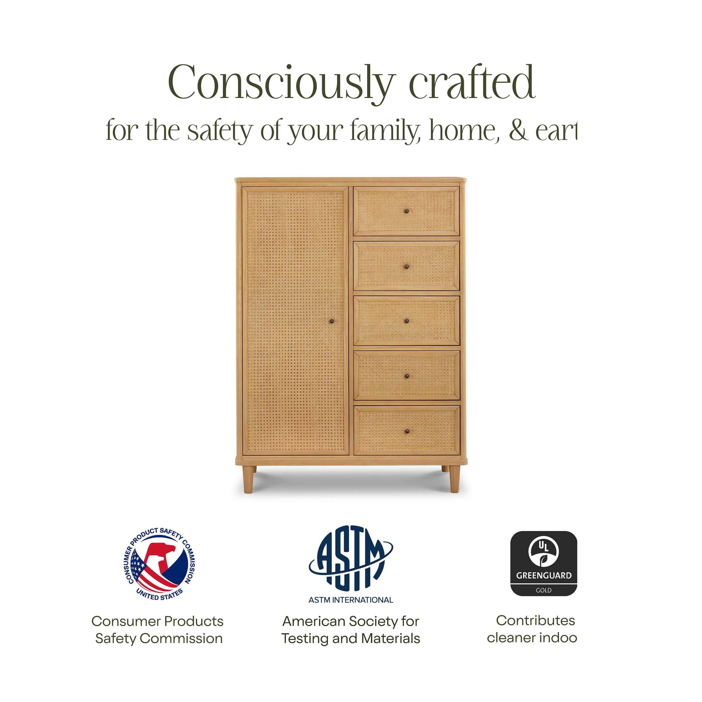 M23727HYHC,Marin Chifforobe  Assembled in Honey and Honey Cane