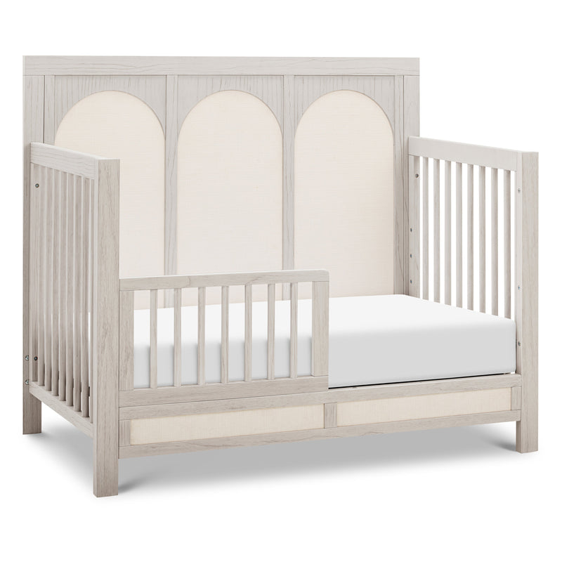 M24801WDFPEW,Eloise 4-in-1 Convertible Crib in White Driftwood and Performance Pearl Eco-Weave