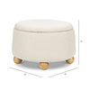 M30985PWBHF,Tuffet Storage Ottoman in Performance Ivory Boucle w/Honey Ball Feet