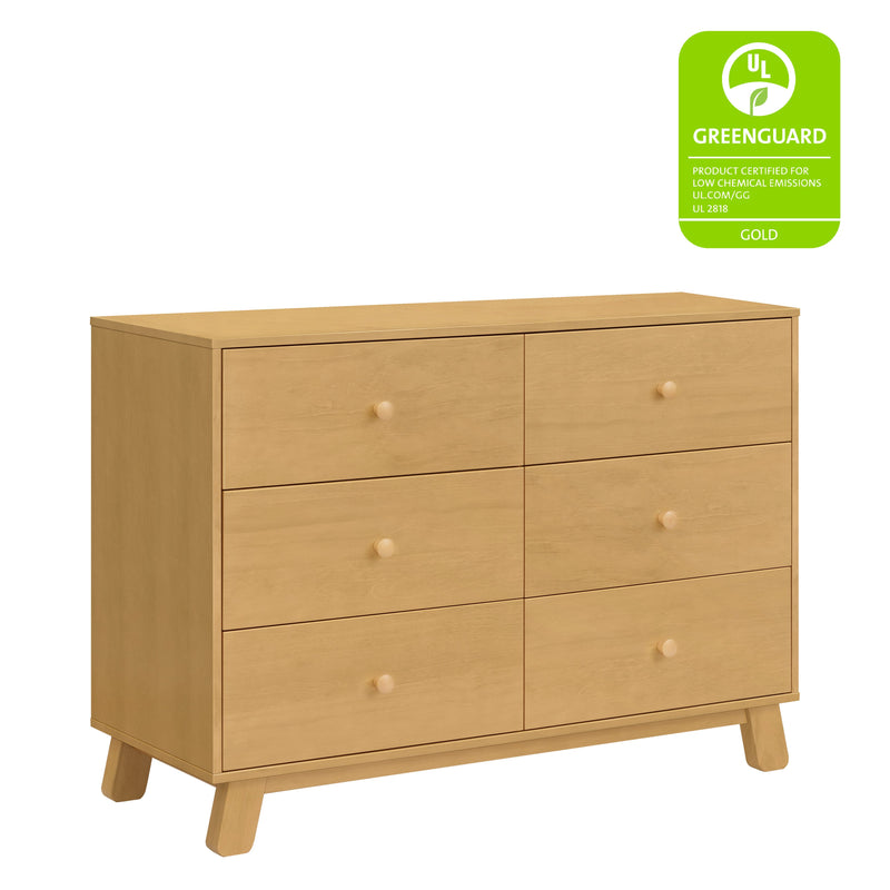 M32526HY,Hudson Modern 6-Drawer Assembled Double Dresser in Honey