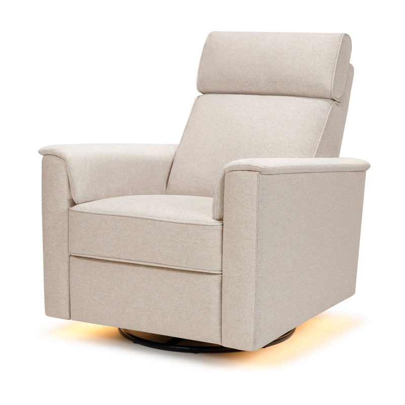 M17182PBEW,Willa Pro Power Glider Recliner w/ Power Lumbar in Performance Beach Eco-Weave