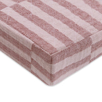 T30437,Maroon Stripe Quilted Muslin Changing Pad Cover in GOTS Certified Organic Cotton