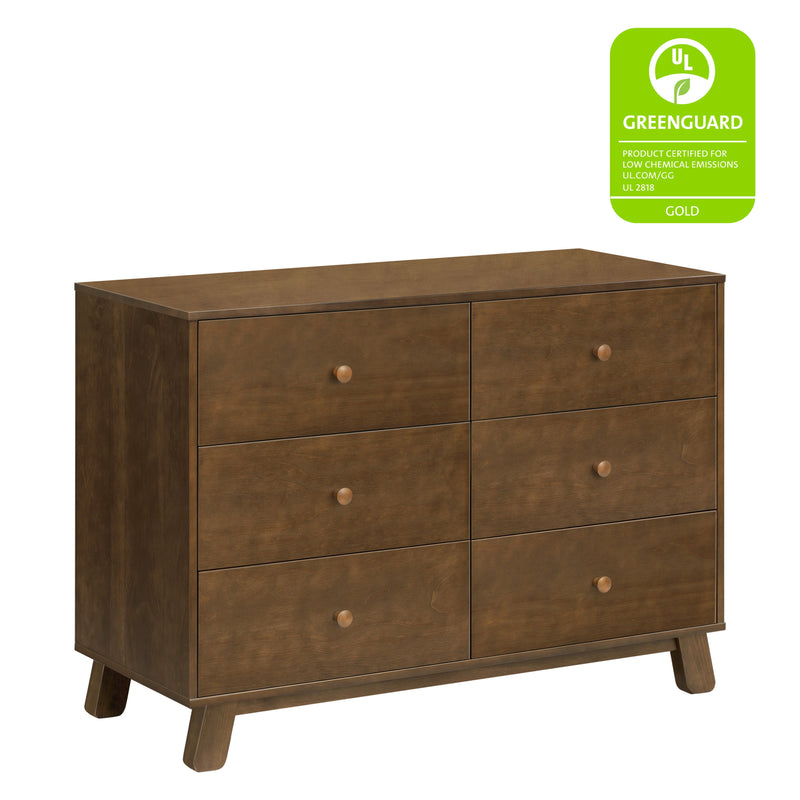 M32526NL,Hudson Modern 6-Drawer Assembled Double Dresser in Natural Walnut