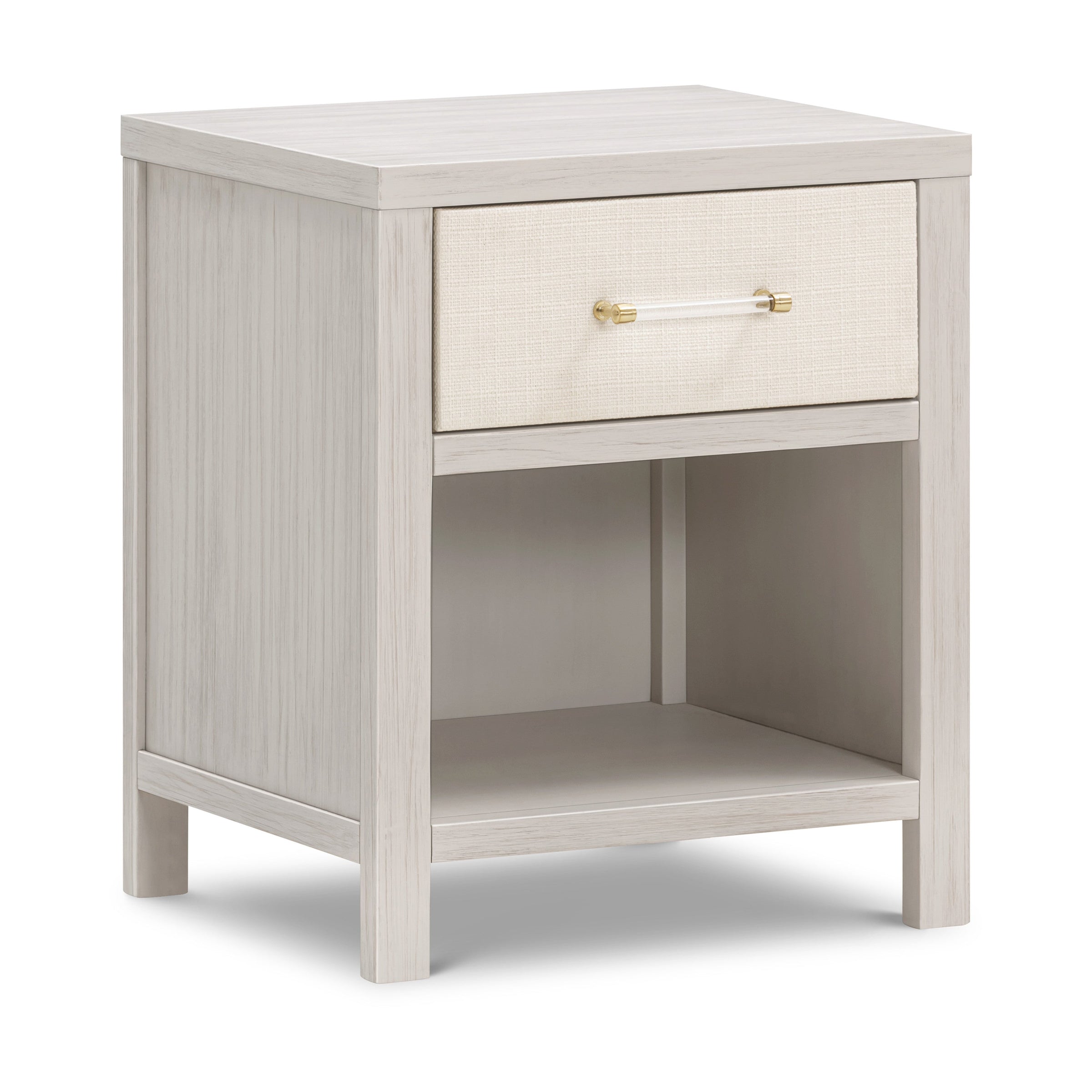 M24860WDFPEW,Eloise Nightstand  Assembled in White Driftwood and Performance Pearl Eco-Weave