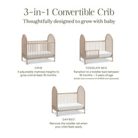 M31401WP,Alouette 3-in-1 Convertible Spindle Crib in Washed Pine