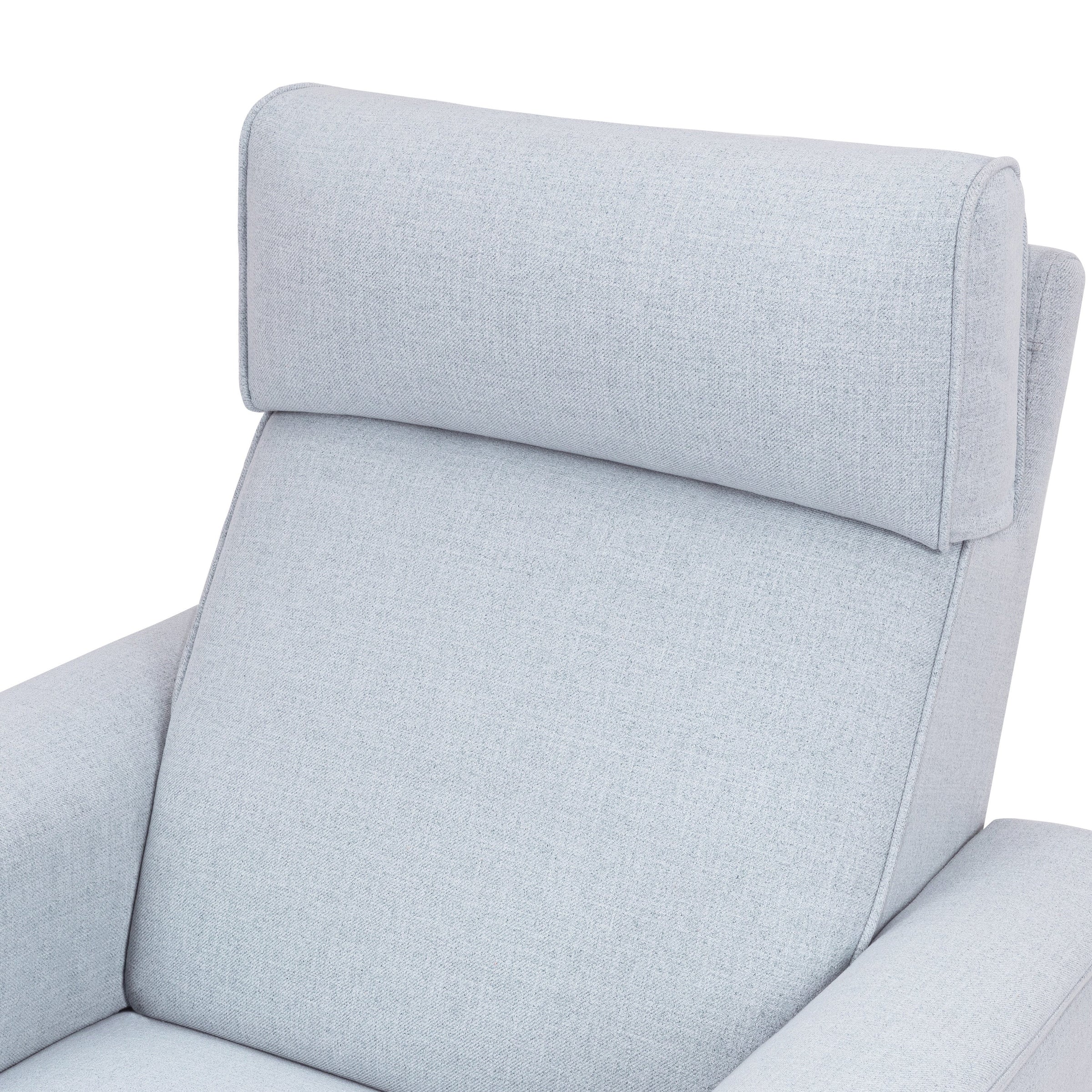 M17183PCET,Willa Deluxe Power Glider Recliner w/Heat&Massage in Performance Blue Chambray Eco-Twill