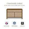 M24816NLPSEW,Eloise 7-Drawer Assembled Dresser in Natural Walnut & Performance Sand Eco-Weave