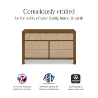 M24816NLPSEW,Eloise 7-Drawer Assembled Dresser in Natural Walnut & Performance Sand Eco-Weave