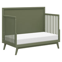 M15901OL,Palma Mid-Century 4-in-1 Convertible Crib w/Toddler Bed Conversion in Olive