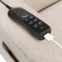 M17183PBEW,Willa Deluxe Power Glider Recliner w/Heat&Massage in Performance Beach Eco-Weave