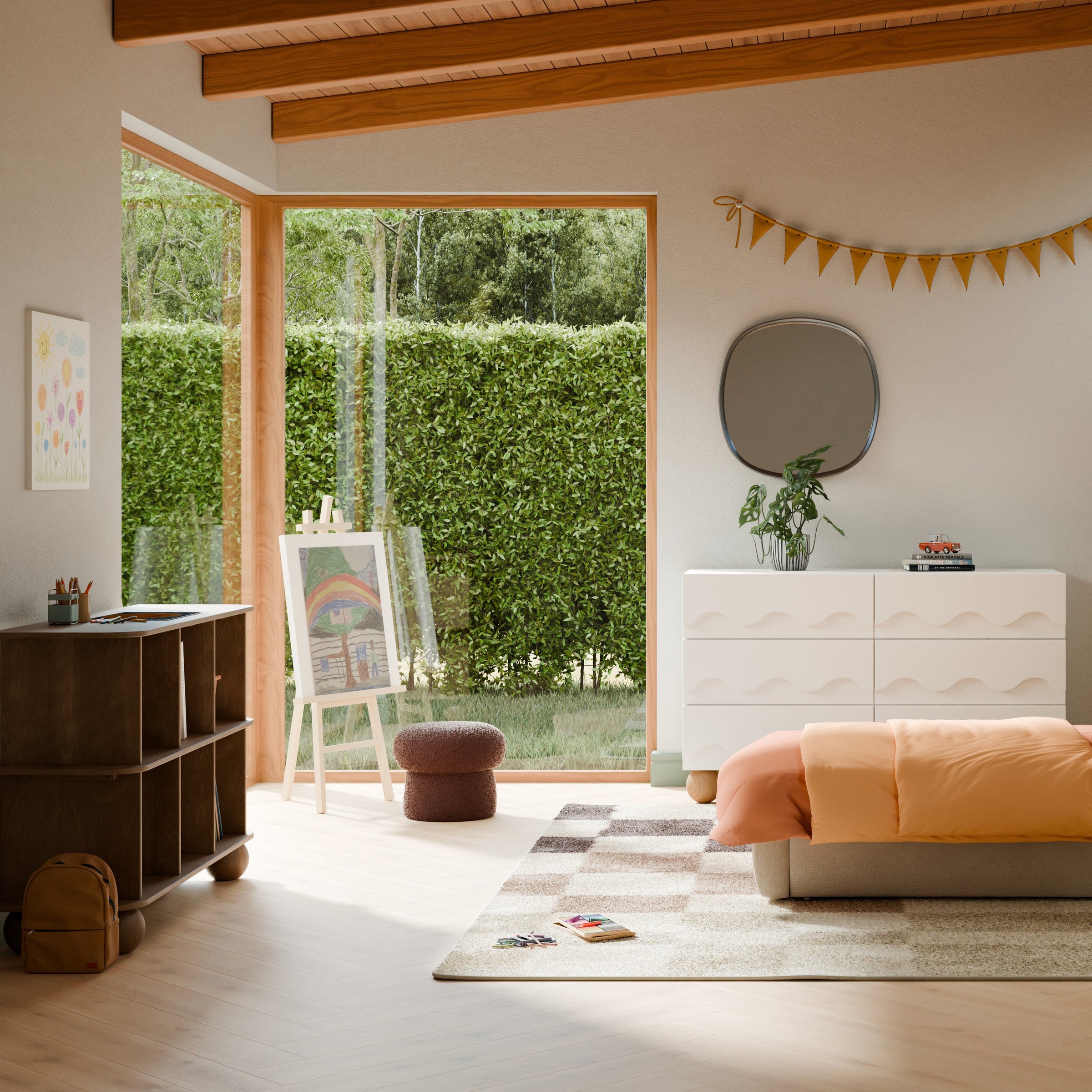 M31811NL,Crosby Open Bookcase in Natural Walnut