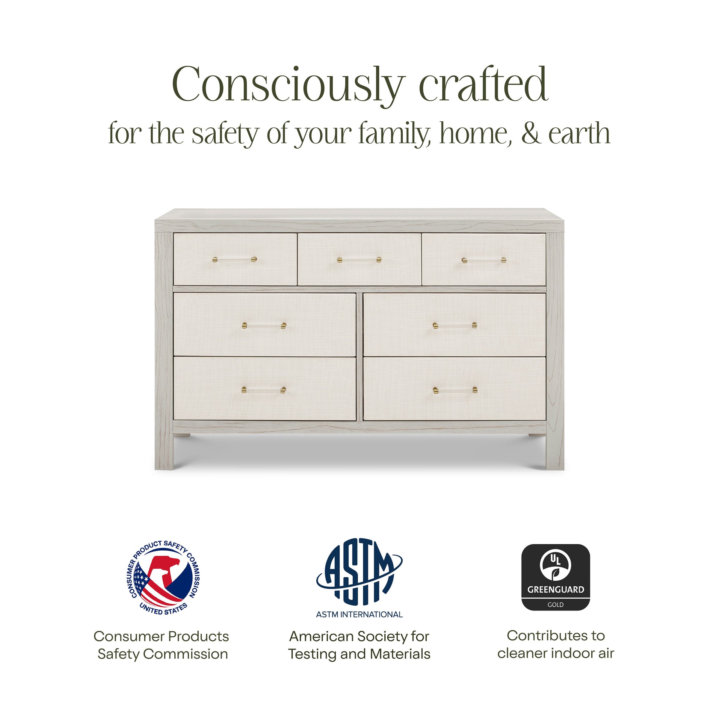 M24816WDFPEW,Eloise 7-Drawer Assembled Dresser in White Driftwood and Performance Pearl Eco-Weave