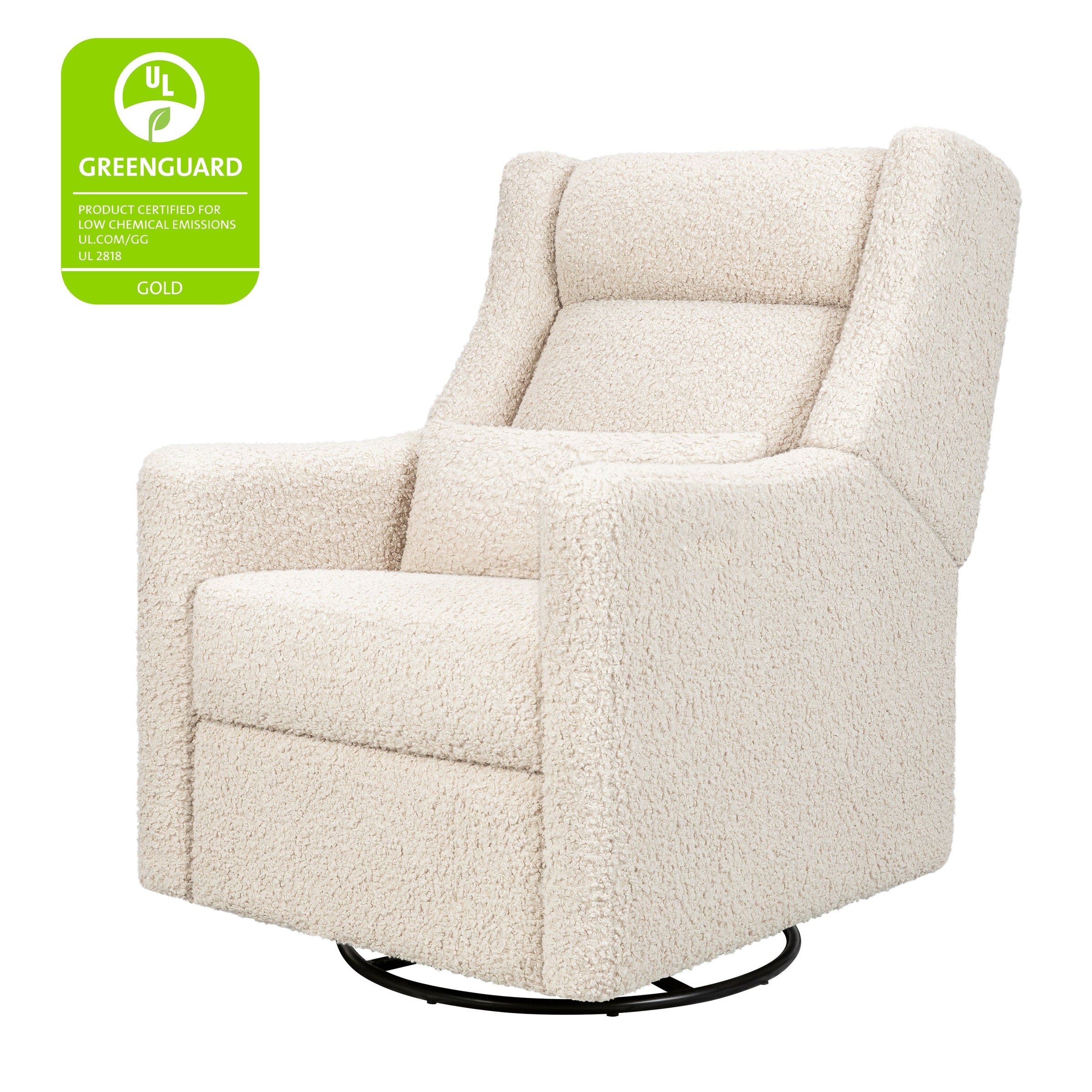 M11286AT,Kiwi Plus Power Glider Recliner w/ Power Headrest in Almond Teddy Loop