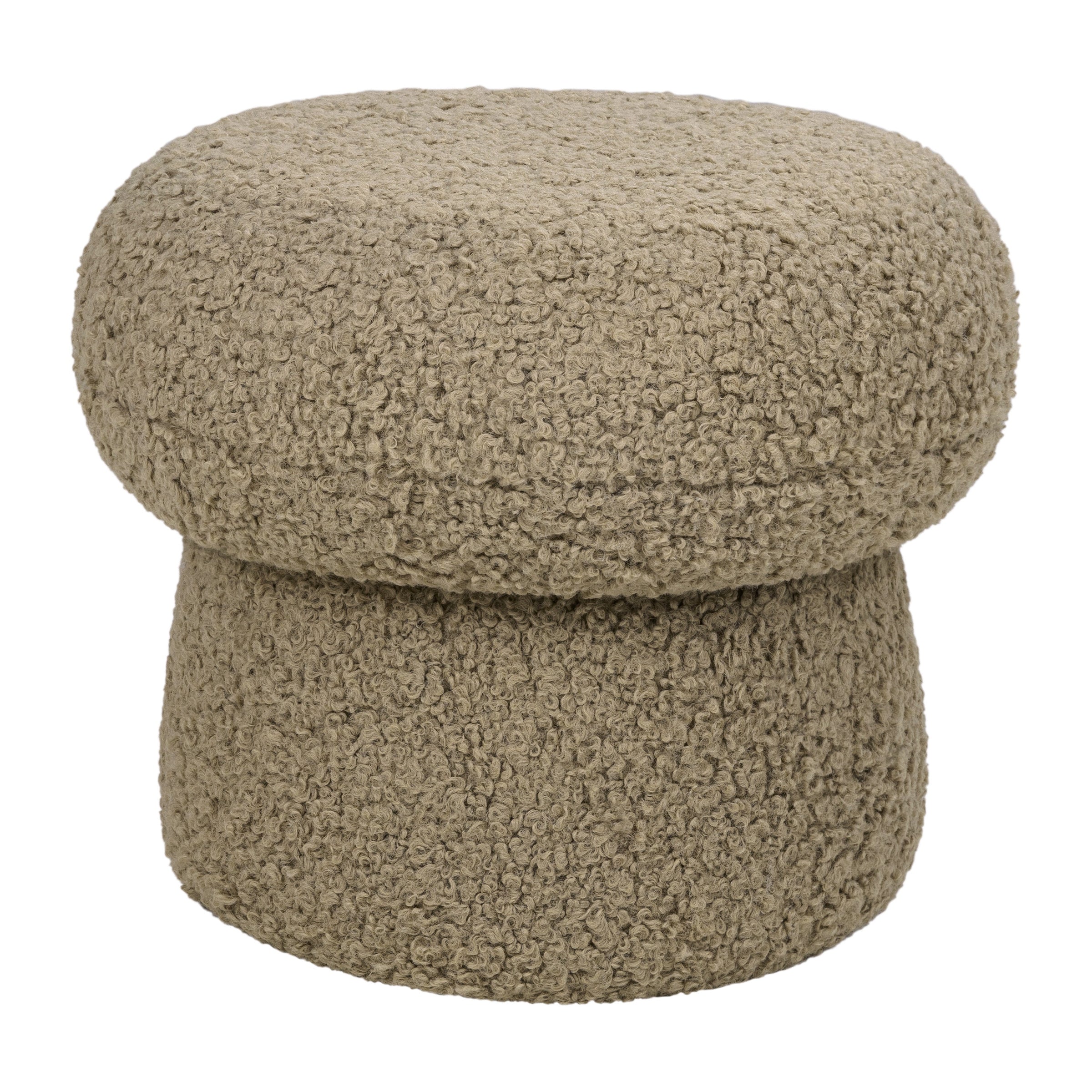 M31585LT,Mini Mushroom Pouf in Latte Teddy Loop