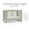 M23301FS,Nantucket 3-in-1 Convertible Crib w/Toddler Bed Conversion Kit in French Sage