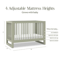 M23301FS,Nantucket 3-in-1 Convertible Crib w/Toddler Bed Conversion Kit in French Sage