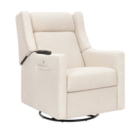M11283PWB,Kiwi Deluxe Power Glider Recliner w/Heat&Massage in Performance Ivory Boucle