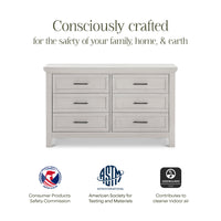 B14516WDF,Emory Farmhouse 6-Drawer Dresser in White Driftwood