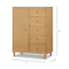 M23727HYHC,Marin Chifforobe  Assembled in Honey and Honey Cane