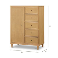 M23727HYHC,Marin Chifforobe  Assembled in Honey and Honey Cane