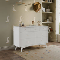 M15916W,Palma 7-Drawer Double Dresser  Assembled in White