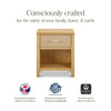 M24860HYPSEW,Eloise Nightstand  Assembled in Honey & Performance Sand Eco-Weave