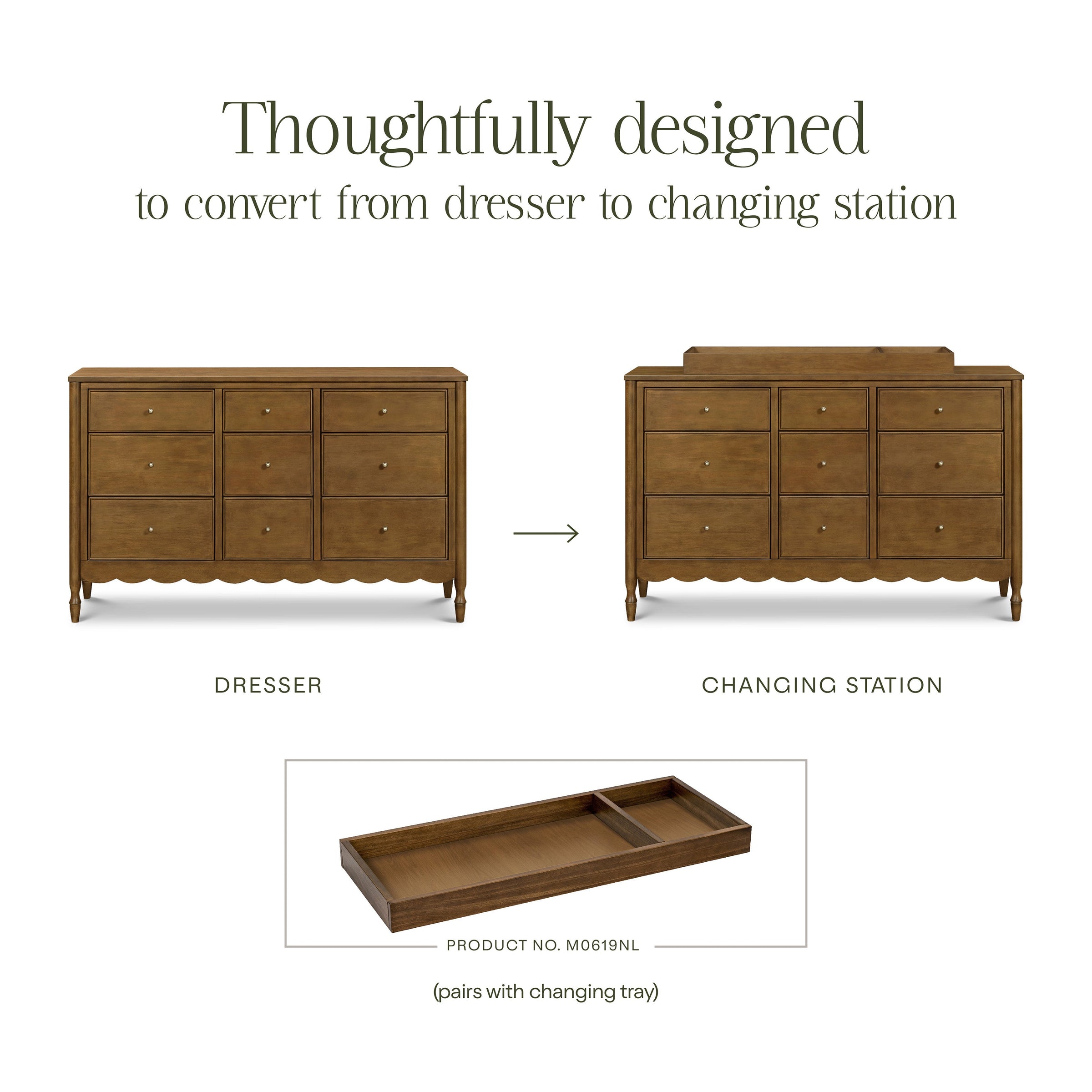 M32328NL,Ambrosia 9-Drawer Assembled Dresser in Natural Walnut