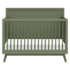 M15901OL,Palma Mid-Century 4-in-1 Convertible Crib w/Toddler Bed Conversion in Olive