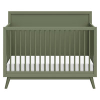 M15901OL,Palma Mid-Century 4-in-1 Convertible Crib w/Toddler Bed Conversion in Olive