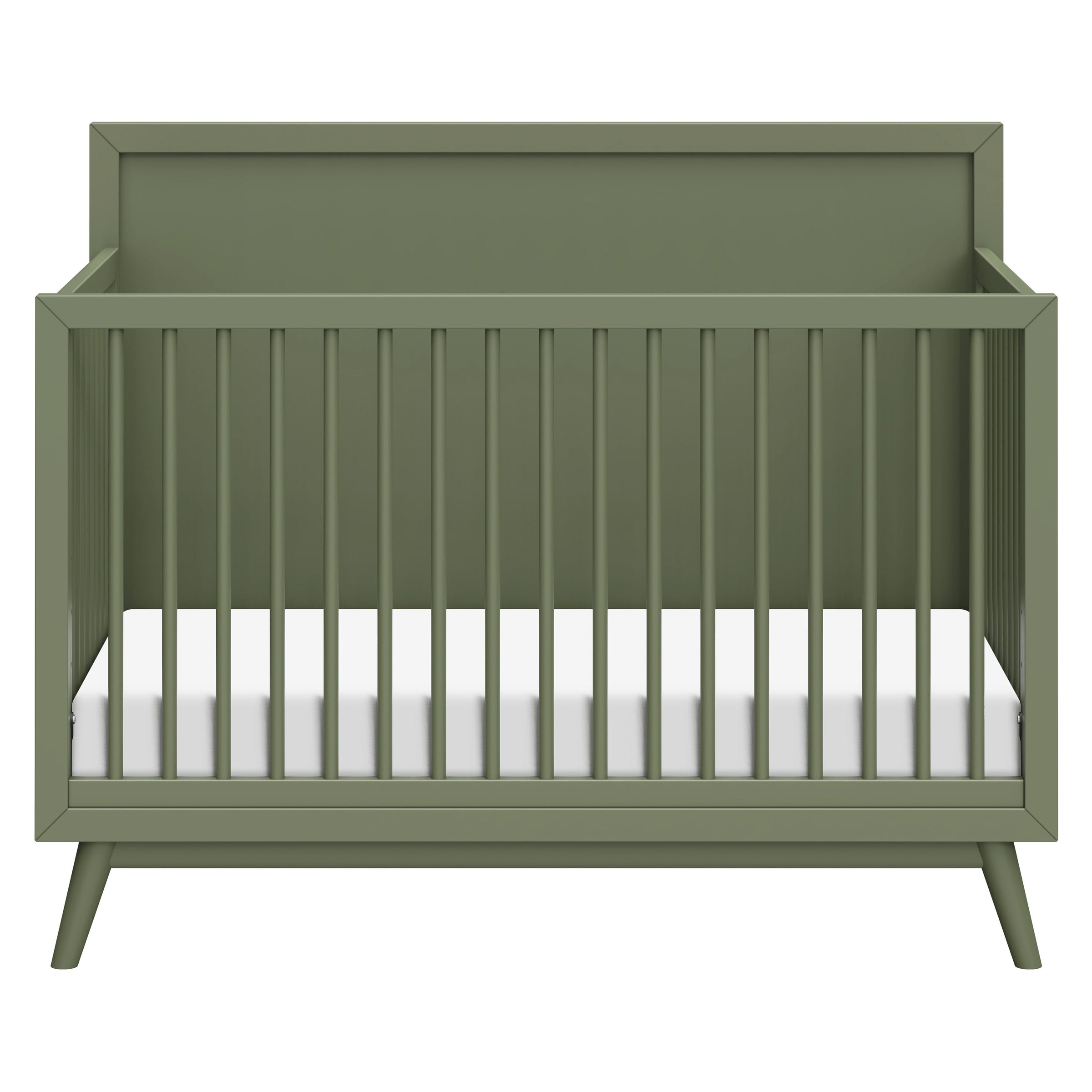 M15901OL,Palma Mid-Century 4-in-1 Convertible Crib w/Toddler Bed Conversion in Olive